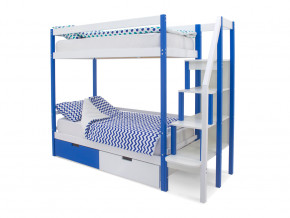 Двухъярусная кровать Svogen с ящиками сине-белый в Лысьве - lysva.magazinmebel.ru | фото