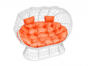 Кокон Лежебока на подставке с ротангом оранжевая подушка в Лысьве - lysva.magazinmebel.ru | фото