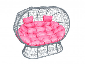 Кокон Лежебока на подставке с ротангом розовая подушка в Лысьве - lysva.magazinmebel.ru | фото