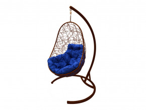 Кокон Овал с ротангом синяя подушка в Лысьве - lysva.magazinmebel.ru | фото - изображение 1