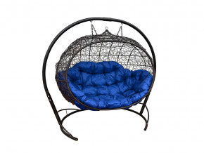 Кокон Улей подвесной с ротангом синяя подушка в Лысьве - lysva.magazinmebel.ru | фото