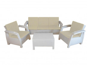 Комплект уличной мебели Yalta Premium Terrace Triple Set белый в Лысьве - lysva.magazinmebel.ru | фото