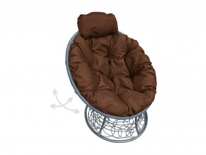 Кресло Папасан мини пружинка с ротангом коричневая подушка в Лысьве - lysva.magazinmebel.ru | фото - изображение 1