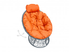 Кресло Папасан мини пружинка с ротангом оранжевая подушка в Лысьве - lysva.magazinmebel.ru | фото