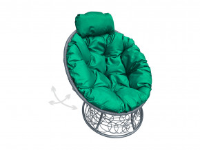 Кресло Папасан мини пружинка с ротангом зелёная подушка в Лысьве - lysva.magazinmebel.ru | фото
