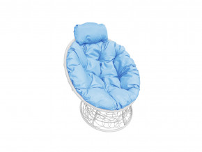 Кресло Папасан мини с ротангом голубая подушка в Лысьве - lysva.magazinmebel.ru | фото