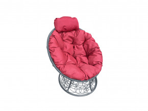 Кресло Папасан мини с ротангом красная подушка в Лысьве - lysva.magazinmebel.ru | фото