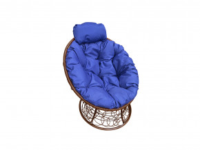 Кресло Папасан мини с ротангом синяя подушка в Лысьве - lysva.magazinmebel.ru | фото