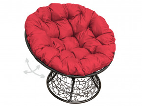 Кресло Папасан пружинка с ротангом красная подушка в Лысьве - lysva.magazinmebel.ru | фото - изображение 1