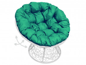 Кресло Папасан пружинка с ротангом зелёная подушка в Лысьве - lysva.magazinmebel.ru | фото - изображение 1