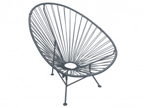 Кресло Ракушка с ротангом серый в Лысьве - lysva.magazinmebel.ru | фото - изображение 1