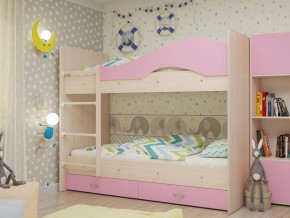 Кровать 2-х ярусная Мая с ящиками на латофлексах розовая в Лысьве - lysva.magazinmebel.ru | фото