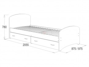 Кровать-6 одинарная с 2-мя ящиками 800*2000 млечный дуб в Лысьве - lysva.magazinmebel.ru | фото - изображение 2
