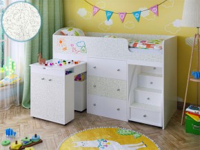 Кровать чердак Малыш 70х160 белый с фасадом для рисования феритейл в Лысьве - lysva.magazinmebel.ru | фото - изображение 1