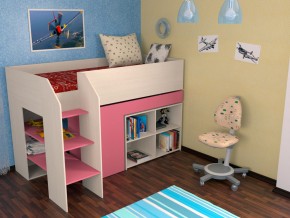 Кровать чердак Теремок 2 Розовый в Лысьве - lysva.magazinmebel.ru | фото - изображение 1