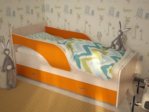 Кровать детская Максимка млечный дуб-оранж в Лысьве - lysva.magazinmebel.ru | фото