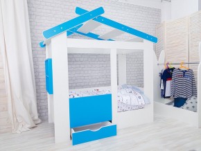 Кровать детская Теремок с ящиком лазурь в Лысьве - lysva.magazinmebel.ru | фото