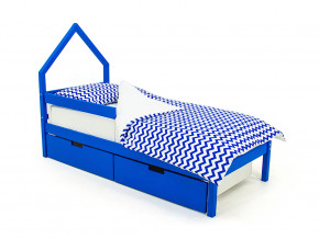 Кровать-домик мини Svogen с ящиками и бортиком синий в Лысьве - lysva.magazinmebel.ru | фото