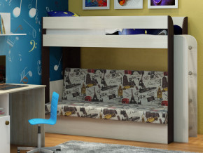 Кровать двухъярусная Карамель 75 венге ткань биг бен в Лысьве - lysva.magazinmebel.ru | фото - изображение 1