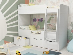 Кровать двухъярусная Малыш двойняшка белый в Лысьве - lysva.magazinmebel.ru | фото