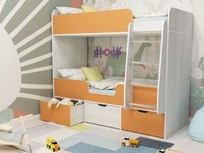 Кровать двухъярусная Малыш двойняшка винтерберг-оранжевый в Лысьве - lysva.magazinmebel.ru | фото