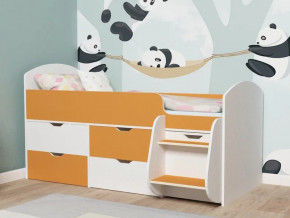 Кровать Малыш-7 белое дерево-оранжевый в Лысьве - lysva.magazinmebel.ru | фото