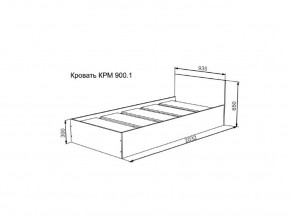 Кровать Мори КРМ 900.1 графит в Лысьве - lysva.magazinmebel.ru | фото - изображение 2