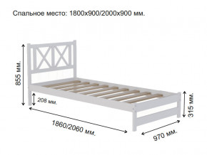 Кровать односпальная Аист-7 Прованс белый 2000х900 мм в Лысьве - lysva.magazinmebel.ru | фото - изображение 2