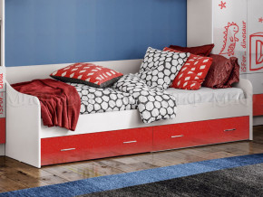 Кровать с ящиками Вега Алфавит Красный в Лысьве - lysva.magazinmebel.ru | фото