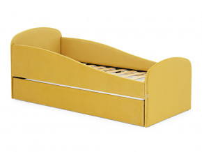 Кровать с ящиком Letmo горчичный (велюр) в Лысьве - lysva.magazinmebel.ru | фото
