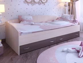 Кровать с выкатными ящиками Дуб молочный-Бодего в Лысьве - lysva.magazinmebel.ru | фото