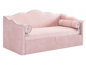 Кровать софа Лея 900 велюр нежно-розовый/галька в Лысьве - lysva.magazinmebel.ru | фото