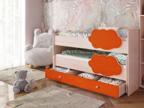Кровать Соник с ящиком млечный дуб-оранж в Лысьве - lysva.magazinmebel.ru | фото