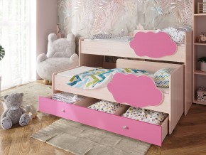 Кровать Соник с ящиком млечный дуб-розовый в Лысьве - lysva.magazinmebel.ru | фото