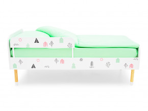 Кровать Stumpa Классика с бортиком рисунок Домики розовый, бирюзовый в Лысьве - lysva.magazinmebel.ru | фото - изображение 3