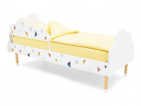 Кровать Stumpa Облако бортик, рисунок Треугольники желтый, синий, розовый в Лысьве - lysva.magazinmebel.ru | фото - изображение 1
