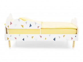 Кровать Stumpa Облако бортик, рисунок Треугольники желтый, синий, розовый в Лысьве - lysva.magazinmebel.ru | фото - изображение 3