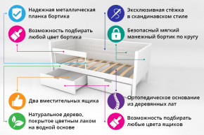 Кровать-тахта Svogen мягкая с ящиками и бортиком с фото белый/барашки в Лысьве - lysva.magazinmebel.ru | фото - изображение 2