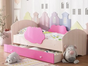Кровать Тучка с ящиком дуб-розовый в Лысьве - lysva.magazinmebel.ru | фото