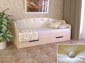 Кровать Юниор Тип 2 дуб молочный-белый перламутр 800х1600 в Лысьве - lysva.magazinmebel.ru | фото - изображение 1