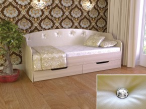 Кровать Юниор Тип 2 шимо светлый/белый перламутр 800х1600 в Лысьве - lysva.magazinmebel.ru | фото