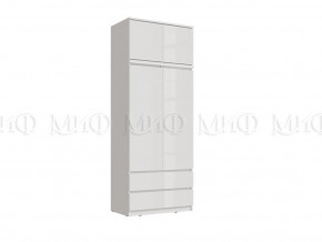 Шкаф 2-х створчатый комбинированный с антресолью 900 Челси Белый в Лысьве - lysva.magazinmebel.ru | фото