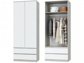 Шкаф для одежды 2х дверный с ящиками Лори дуб серый, белый в Лысьве - lysva.magazinmebel.ru | фото