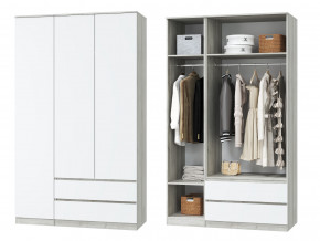 Шкаф для одежды трехдверный Лори дуб серый, белый в Лысьве - lysva.magazinmebel.ru | фото