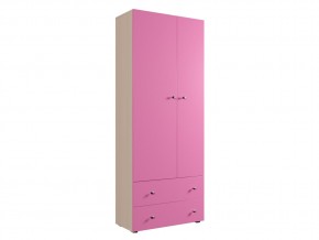 Шкаф ДМ 800 с 2 ящиками дуб млечный-розовый в Лысьве - lysva.magazinmebel.ru | фото