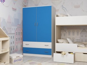 Шкаф двухстворчатый белый-голубой в Лысьве - lysva.magazinmebel.ru | фото