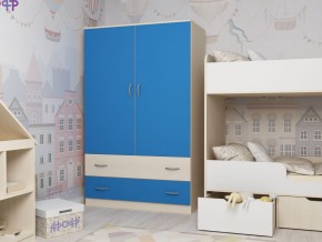 Шкаф двухстворчатый дуб молочный-голубой в Лысьве - lysva.magazinmebel.ru | фото