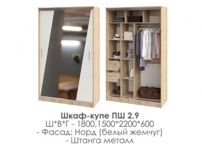 шкаф-купе ПШ-2.9 1500 Норд Белый жемчуг 1500 в Лысьве - lysva.magazinmebel.ru | фото