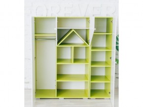 Шкаф-стеллаж Домик с пеналами зеленый-белый в Лысьве - lysva.magazinmebel.ru | фото - изображение 2