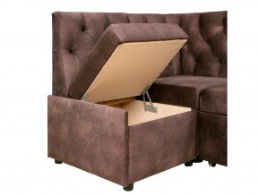 Угловой диван Призма со стяжкми коричневый со спальным местом в Лысьве - lysva.magazinmebel.ru | фото - изображение 3
